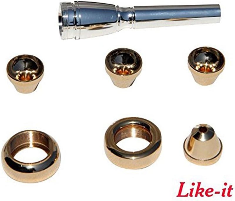 Like-It Brass Gold Silver Plated Bb and C key Trumpet Mouthpiece 3C 2C 2B 3B Trumpet Part - Image 3